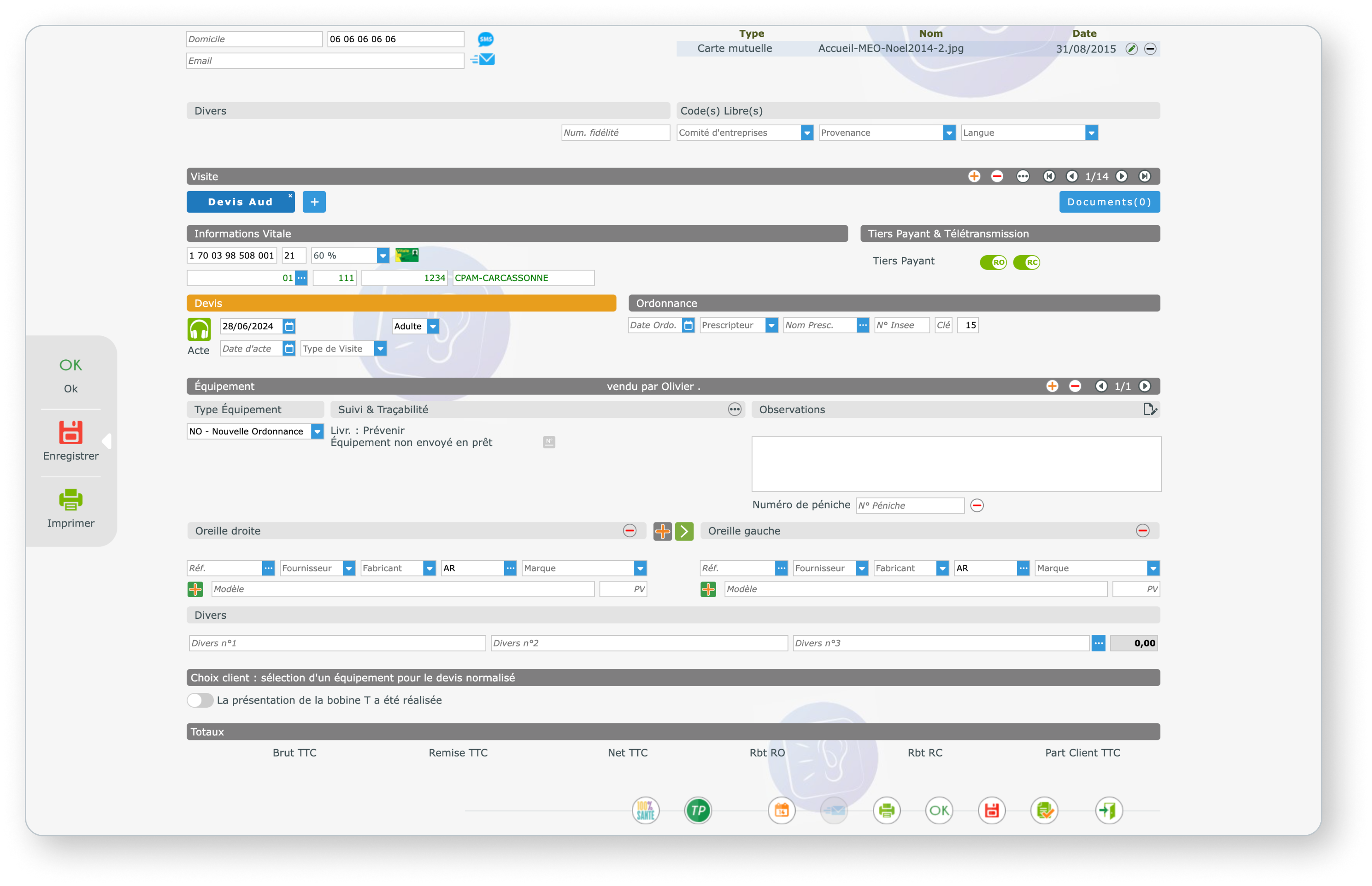 Fiche client MyEasyAudio